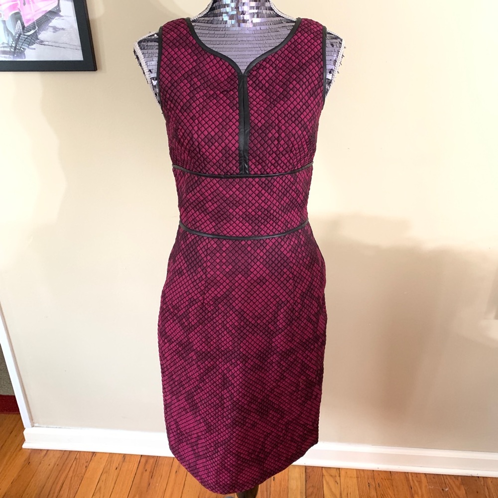 eShakti Custom Pink and Black Business/Interview Dress